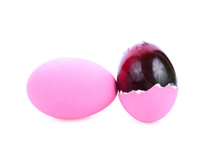 Preserved egg isolated on white background