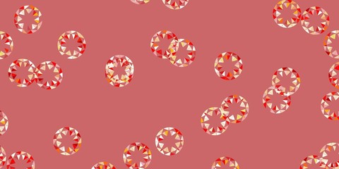 Light red, yellow vector background with spots.