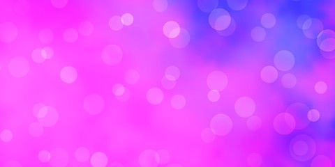 Light Purple, Pink vector layout with circles. Abstract illustration with colorful spots in nature style. Pattern for websites, landing pages.