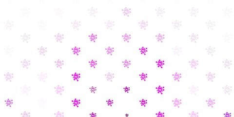 Light purple, pink vector background with covid-19 symbols.