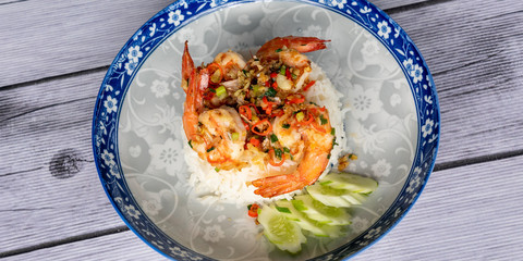 Thai Food Mixes of Noodles and Fried Rice 
