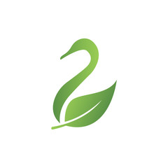 Swan leaf logo template 