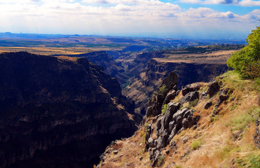 Fototapeta premium Armenia Canyon by Saghmosavank Monastery