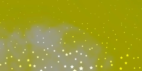 Dark Yellow vector background with small and big stars. Blur decorative design in simple style with stars. Theme for cell phones.