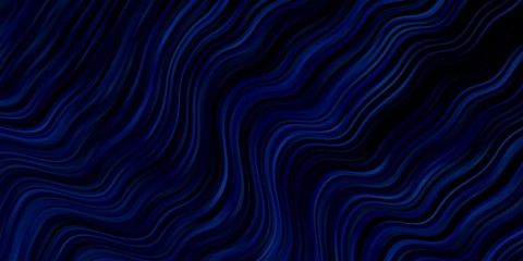 Dark BLUE vector pattern with curves. Brand new colorful illustration with bent lines. Template for cellphones.