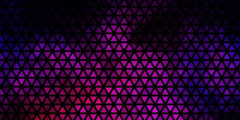 Dark Pink, Blue vector background with triangles.