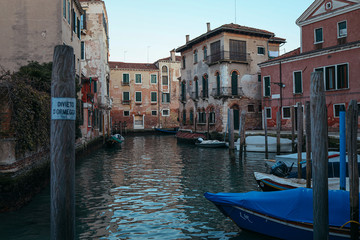 
almost empty streets of Venice b before the coronavirus epidemic, late February 2020 Venice, Italy