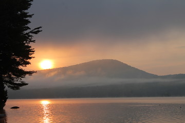 sunrise over the lake