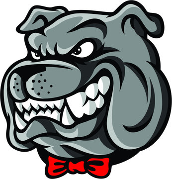 Dangerous Bulldog head with bow tie