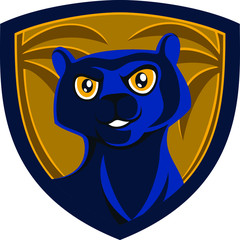 Cute Panther Crest (Shield) with Palm Trees In the Background
