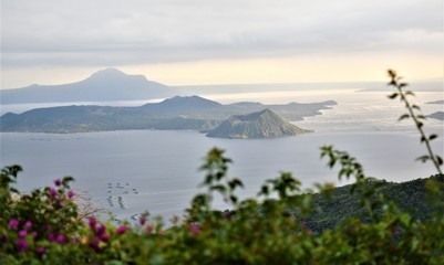 The famous Taal Volcano in the Philippines, sitting on an island within a lake within an island, is a popular getaway for Manila tourists