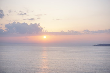 beautiful summer sunset into the sea in Japan