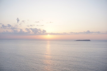 beautiful summer sunset into the sea in Japan