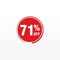 71 discount, Sales Vector badges for Labels, , Stickers, Banners, Tags, Web Stickers, New offer. Discount origami sign banner