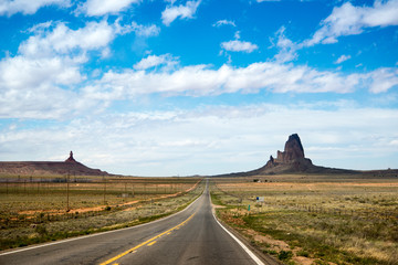 Long Straight Road Through Monument Valley