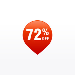 72 discount, Sales Vector badges for Labels, , Stickers, Banners, Tags, Web Stickers, New offer. Discount origami sign banner