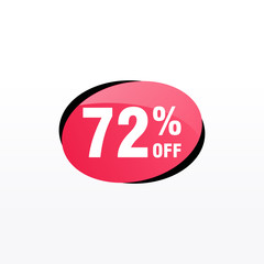 72 discount, Sales Vector badges for Labels, , Stickers, Banners, Tags, Web Stickers, New offer. Discount origami sign banner