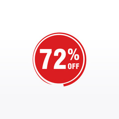 72 discount, Sales Vector badges for Labels, , Stickers, Banners, Tags, Web Stickers, New offer. Discount origami sign banner