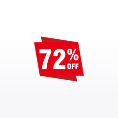72 discount, Sales Vector badges for Labels, , Stickers, Banners, Tags, Web Stickers, New offer. Discount origami sign banner