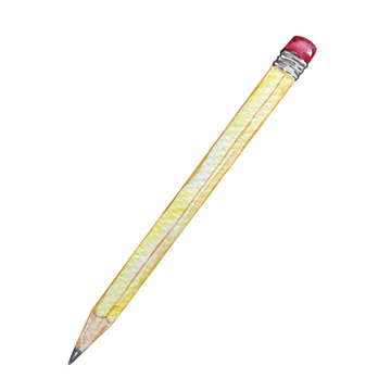 watercolor illustration simple school pencil