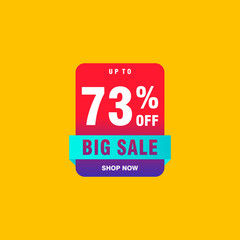 73 discount, Sales Vector badges for Labels, , Stickers, Banners, Tags, Web Stickers, New offer. Discount origami sign banner