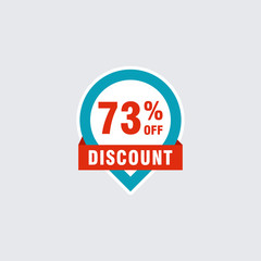 73 discount, Sales Vector badges for Labels, , Stickers, Banners, Tags, Web Stickers, New offer. Discount origami sign banner