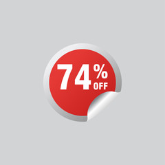 74 discount, Sales Vector badges for Labels, , Stickers, Banners, Tags, Web Stickers, New offer. Discount origami sign banner