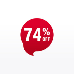 74 discount, Sales Vector badges for Labels, , Stickers, Banners, Tags, Web Stickers, New offer. Discount origami sign banner