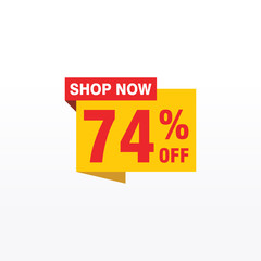 74 discount, Sales Vector badges for Labels, , Stickers, Banners, Tags, Web Stickers, New offer. Discount origami sign banner