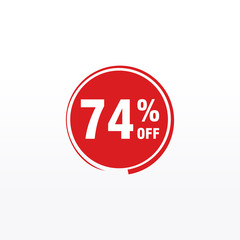 74 discount, Sales Vector badges for Labels, , Stickers, Banners, Tags, Web Stickers, New offer. Discount origami sign banner