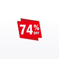 74 discount, Sales Vector badges for Labels, , Stickers, Banners, Tags, Web Stickers, New offer. Discount origami sign banner