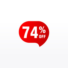 74 discount, Sales Vector badges for Labels, , Stickers, Banners, Tags, Web Stickers, New offer. Discount origami sign banner