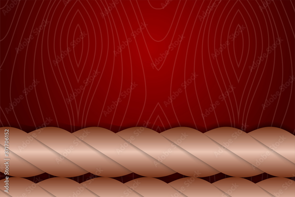Poster abstract geometric background use red gradient with rope on bottom use brown gradient and wood line 