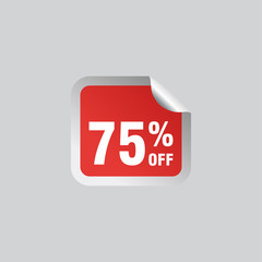 75 discount, Sales Vector badges for Labels, , Stickers, Banners, Tags, Web Stickers, New offer. Discount origami sign banner