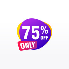 75 discount, Sales Vector badges for Labels, , Stickers, Banners, Tags, Web Stickers, New offer. Discount origami sign banner