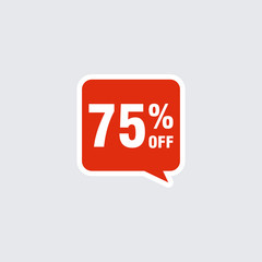 75 discount, Sales Vector badges for Labels, , Stickers, Banners, Tags, Web Stickers, New offer. Discount origami sign banner