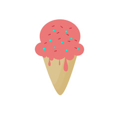Cone ice cream on white background 