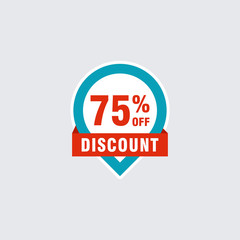 75 discount, Sales Vector badges for Labels, , Stickers, Banners, Tags, Web Stickers, New offer. Discount origami sign banner