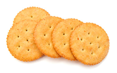 Delicious crackers isolated on white