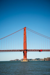 Golden Gate Bridge detail with blue sky