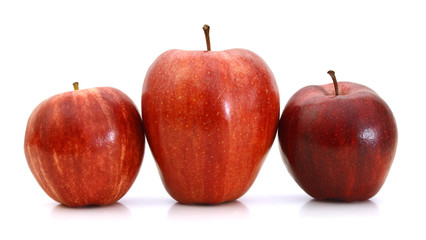 Ripe red apple. Isolated on a white background.