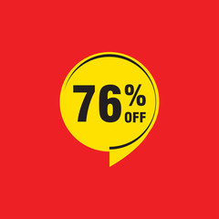 76 discount, Sales Vector badges for Labels, , Stickers, Banners, Tags, Web Stickers, New offer. Discount origami sign banner