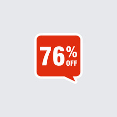 76 discount, Sales Vector badges for Labels, , Stickers, Banners, Tags, Web Stickers, New offer. Discount origami sign banner