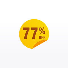 77 discount, Sales Vector badges for Labels, , Stickers, Banners, Tags, Web Stickers, New offer. Discount origami sign banner