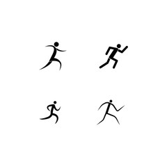 Human running vector logo