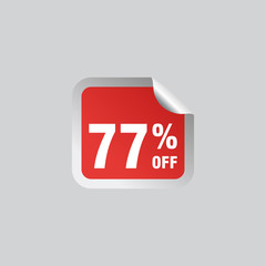 77 discount, Sales Vector badges for Labels, , Stickers, Banners, Tags, Web Stickers, New offer. Discount origami sign banner