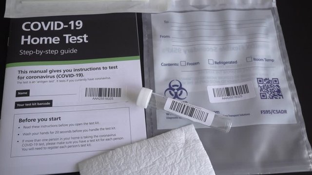 Swab test kit for Covid-19 Coronavirus with guide, test tube and cotton q tip that can be applied at home