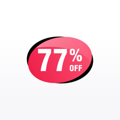 77 discount, Sales Vector badges for Labels, , Stickers, Banners, Tags, Web Stickers, New offer. Discount origami sign banner