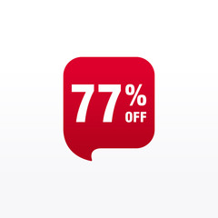 77 discount, Sales Vector badges for Labels, , Stickers, Banners, Tags, Web Stickers, New offer. Discount origami sign banner
