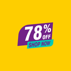 78 discount, Sales Vector badges for Labels, , Stickers, Banners, Tags, Web Stickers, New offer. Discount origami sign banner